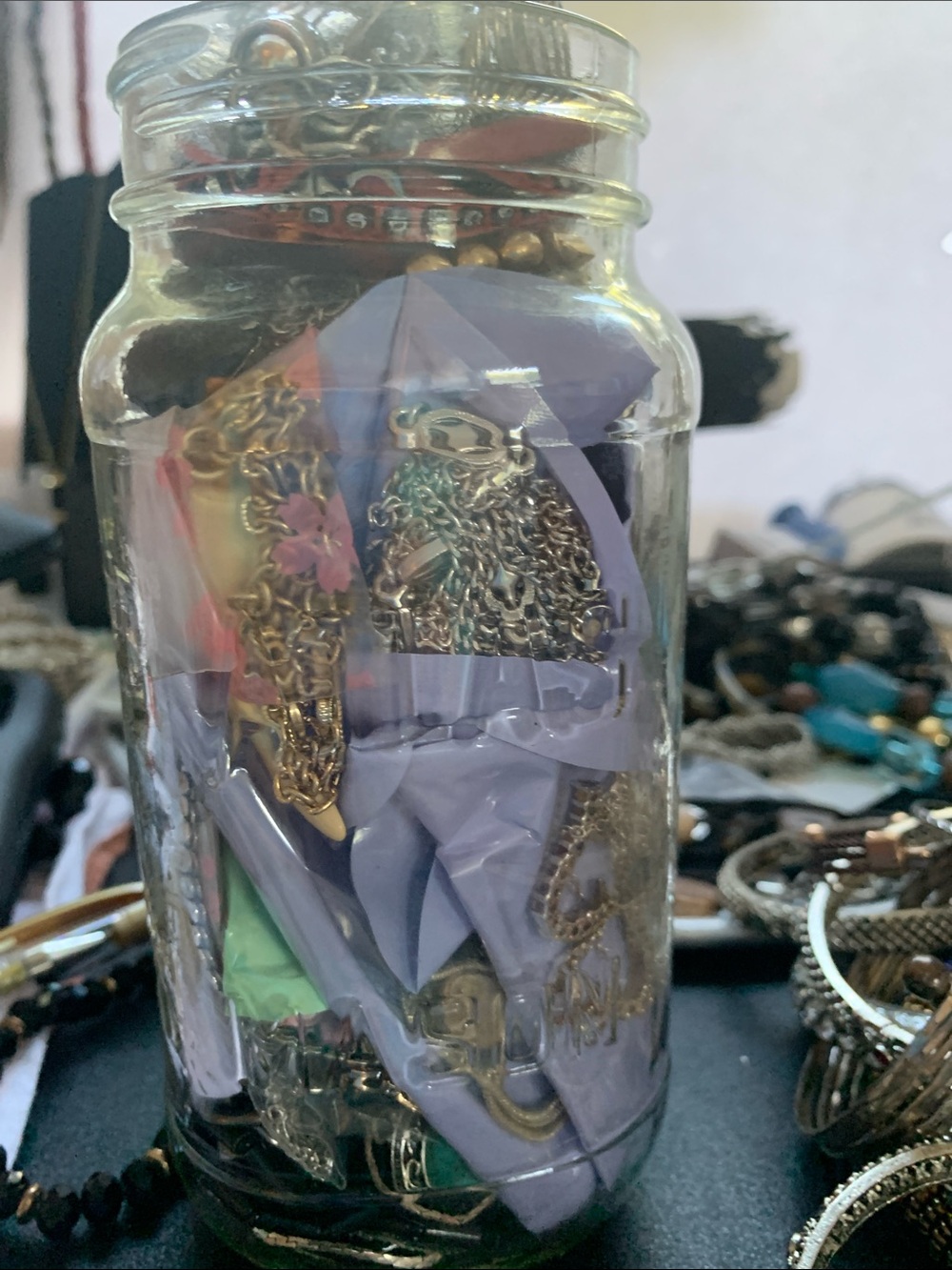 2.3 lb jewerly jar and braclets